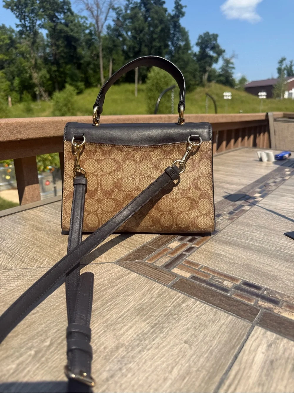 Coach Tilly Top Handle Satchel (Model F76620) in Signature Canvas and Leather. - Picture 6 of 12